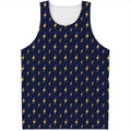 Yellow Lightning Bolts Pattern Print Men's Tank Top
