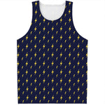 Yellow Lightning Bolts Pattern Print Men's Tank Top