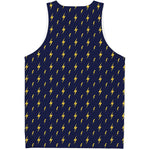 Yellow Lightning Bolts Pattern Print Men's Tank Top