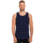 Yellow Lightning Bolts Pattern Print Men's Tank Top