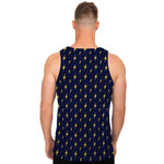 Yellow Lightning Bolts Pattern Print Men's Tank Top