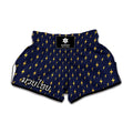 Yellow Lightning Bolts Pattern Print Muay Thai Boxing Shorts