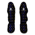 Yellow Lightning Bolts Pattern Print Muay Thai Shin Guards