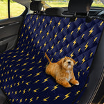 Yellow Lightning Bolts Pattern Print Pet Car Back Seat Cover