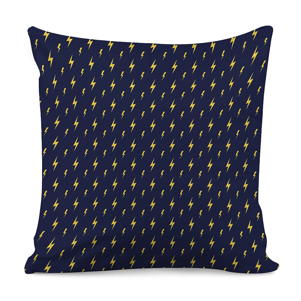 Yellow Lightning Bolts Pattern Print Pillow Cover
