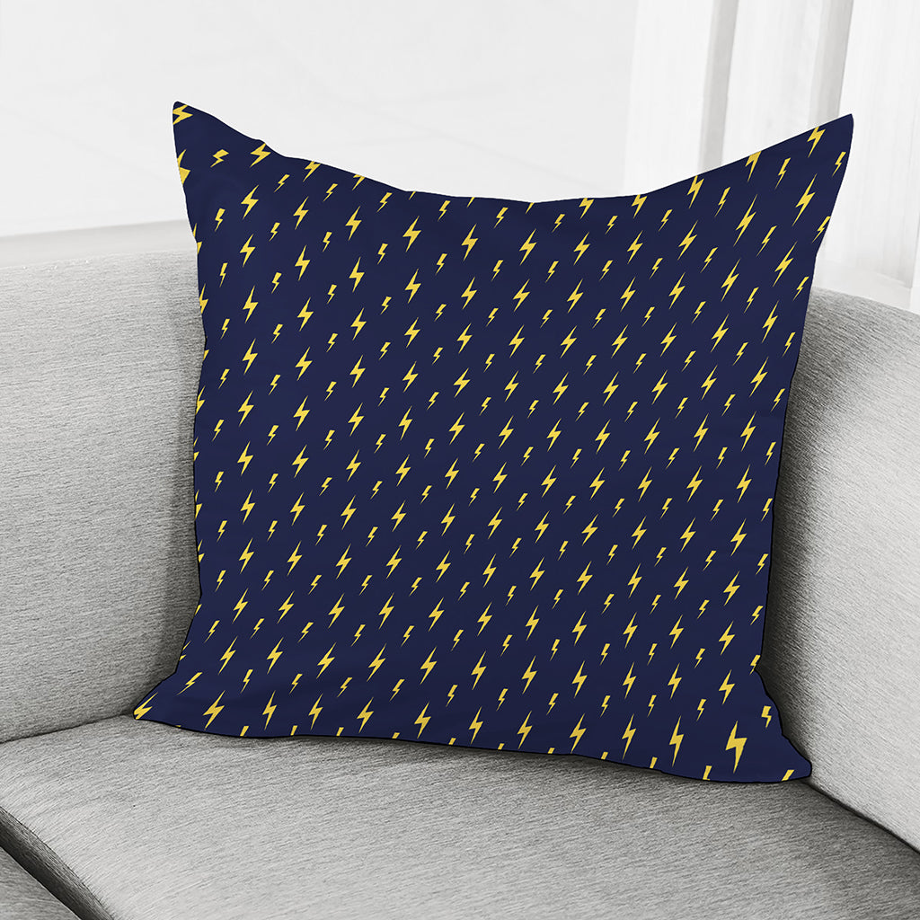 Yellow Lightning Bolts Pattern Print Pillow Cover