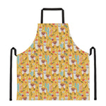 Yellow Llama Pattern Print Apron