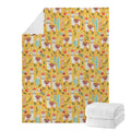 Yellow Llama Pattern Print Blanket