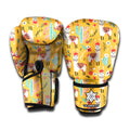 Yellow Llama Pattern Print Boxing Gloves