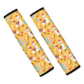 Yellow Llama Pattern Print Car Seat Belt Covers