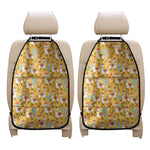 Yellow Llama Pattern Print Car Seat Organizers