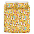 Yellow Llama Pattern Print Duvet Cover Bedding Set
