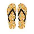 Yellow Llama Pattern Print Flip Flops