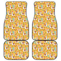 Yellow Llama Pattern Print Front and Back Car Floor Mats