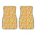 Yellow Llama Pattern Print Front Car Floor Mats