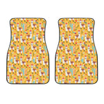 Yellow Llama Pattern Print Front Car Floor Mats