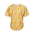 Yellow Llama Pattern Print Men's Baseball Jersey