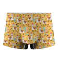 Yellow Llama Pattern Print Men's Boxer Briefs