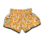 Yellow Llama Pattern Print Muay Thai Boxing Shorts