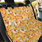 Yellow Llama Pattern Print Pet Car Back Seat Cover