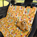 Yellow Llama Pattern Print Pet Car Back Seat Cover