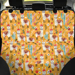 Yellow Llama Pattern Print Pet Car Back Seat Cover