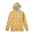Yellow Llama Pattern Print Pullover Hoodie