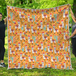 Yellow Llama Pattern Print Quilt