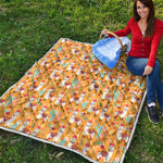Yellow Llama Pattern Print Quilt