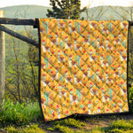 Yellow Llama Pattern Print Quilt
