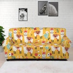 Yellow Llama Pattern Print Sofa Cover