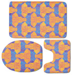 Yellow Mandala Elephant Pattern Print 3 Piece Bath Mat Set