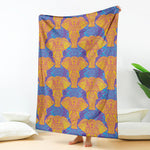 Yellow Mandala Elephant Pattern Print Blanket