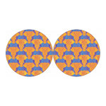 Yellow Mandala Elephant Pattern Print Car Coasters
