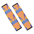Yellow Mandala Elephant Pattern Print Car Seat Belt Covers