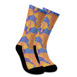 Yellow Mandala Elephant Pattern Print Crew Socks