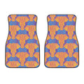 Yellow Mandala Elephant Pattern Print Front Car Floor Mats