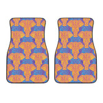 Yellow Mandala Elephant Pattern Print Front Car Floor Mats