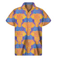 Yellow Mandala Elephant Pattern Print Men's Short Sleeve Shirt