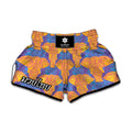 Yellow Mandala Elephant Pattern Print Muay Thai Boxing Shorts