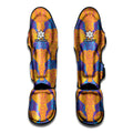 Yellow Mandala Elephant Pattern Print Muay Thai Shin Guards