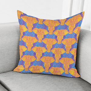 Yellow Mandala Elephant Pattern Print Pillow Cover