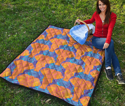 Yellow Mandala Elephant Pattern Print Quilt