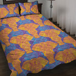 Yellow Mandala Elephant Pattern Print Quilt Bed Set