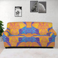 Yellow Mandala Elephant Pattern Print Sofa Cover