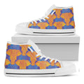Yellow Mandala Elephant Pattern Print White High Top Sneakers