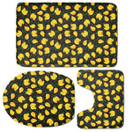 Yellow Mango Fruit Pattern Print 3 Piece Bath Mat Set