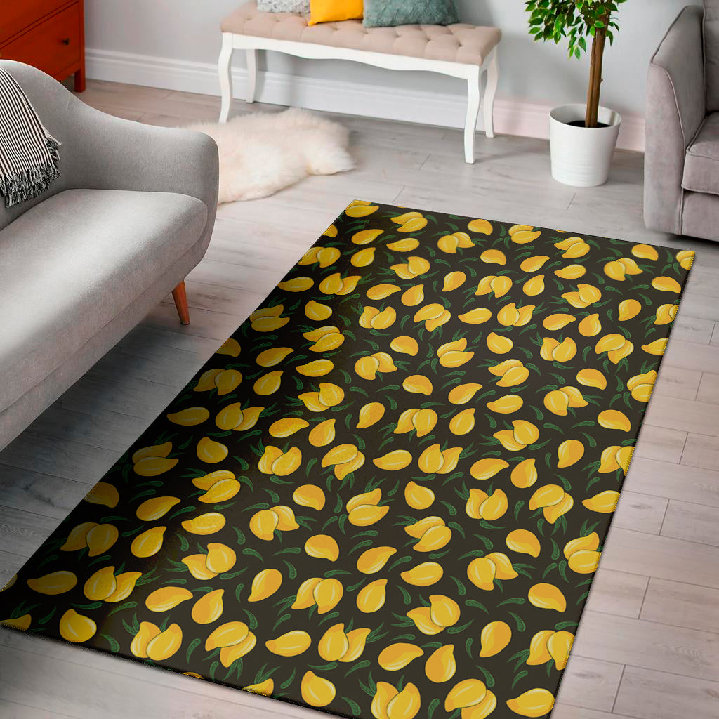 Yellow Mango Fruit Pattern Print Area Rug