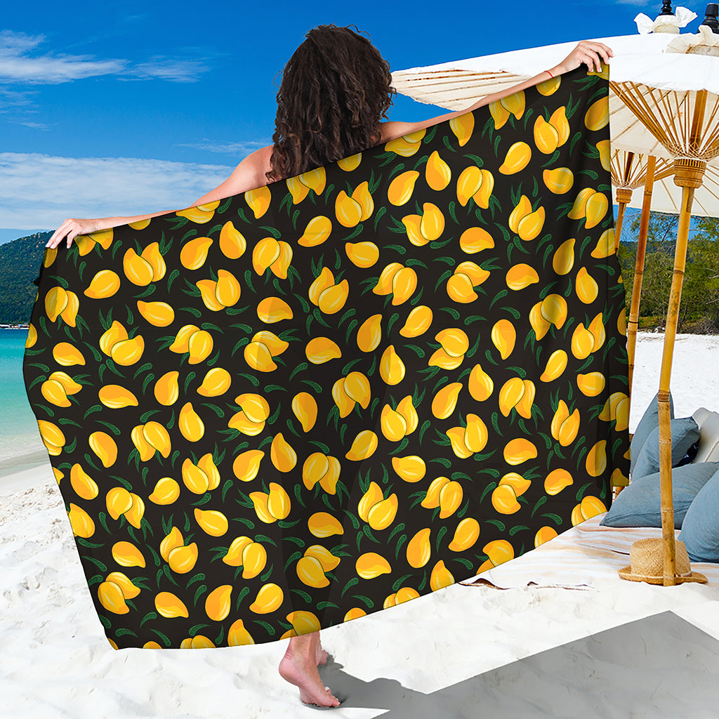 Yellow Mango Fruit Pattern Print Beach Sarong Wrap