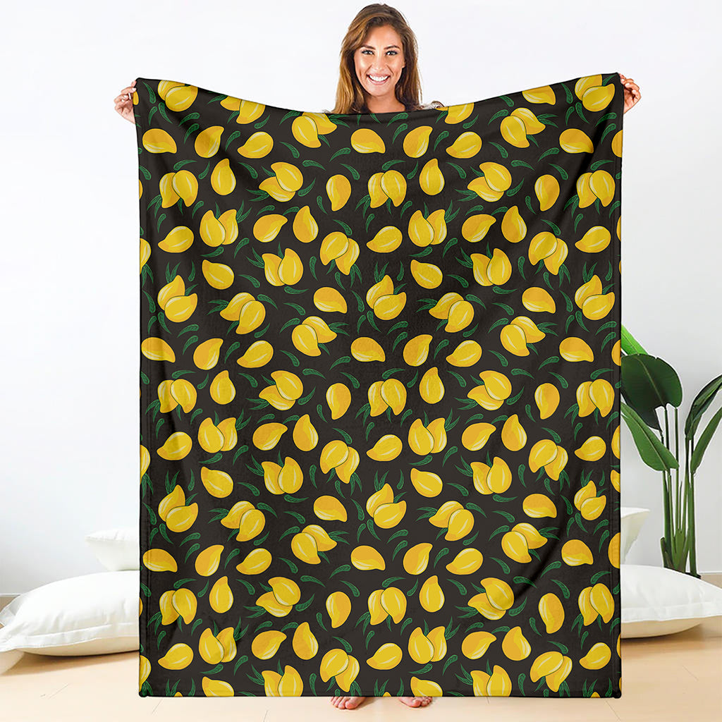 Yellow Mango Fruit Pattern Print Blanket